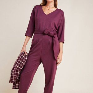 Anthropologie Sutton Ponte Jumpsuit Maroon Sz M